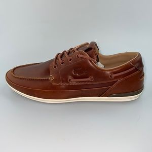 Lacoste Men's Brown Leather Boat Shoes